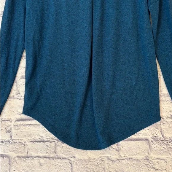 A New Day Long Sleeve Soft Oversized Teal Blue Top Tunic Shirt Size XS - Picture 7 of 9